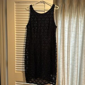 Navy sequin short tank dress